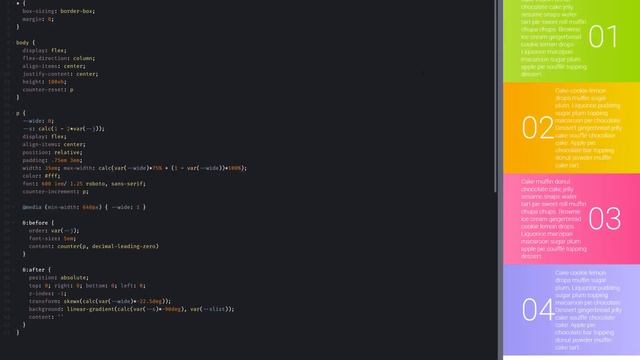 4 paragraph responsive layout with CSS variables and flexbox tricks смотреть онлайн
