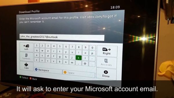 How to add Xbox Live account profile on XBOX 360