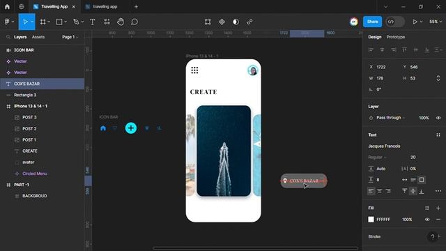 Travelling app in Figma. Travelling App. UI/Ux Design. Figma. смотреть онлайн