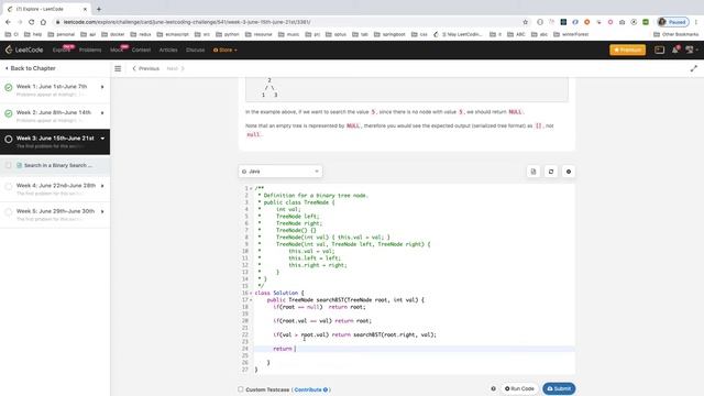 Search in a Binary Search Tree leetcode (Recursive & Iterative) java solution смотреть онлайн