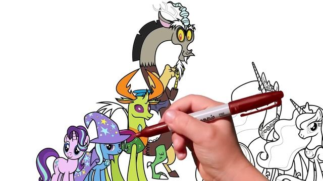 Coloring Pages MY LITTLE PONY. Drawing MLP. How to color My Little Pony. Easy Drawing Tutorial Art смотреть онлайн