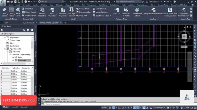 Autodesk civil 3D Adding pipe network profile смотреть онлайн