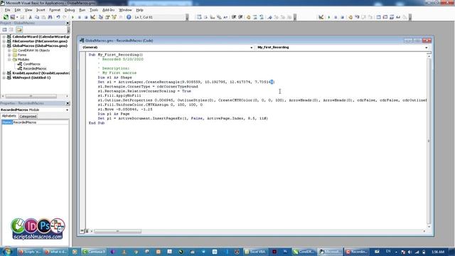 How to edit a Macro in Visual Basic for Application in CorelDraw - Hindi Video смотреть онлайн