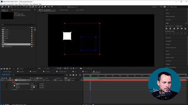3.3 Наложение масок в adobe after effect 2023 Mask смотреть онлайн