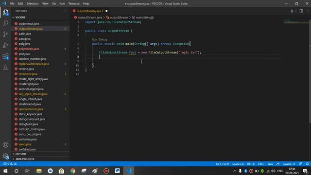 Java DataOutputStream Class | Program to write data into file from fileoutput stream class смотреть онлайн