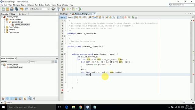 Pascal's Triangle using java смотреть онлайн