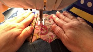 Аппликация Гармонь на джинсовом пуфике\ Шью и вышиваю|