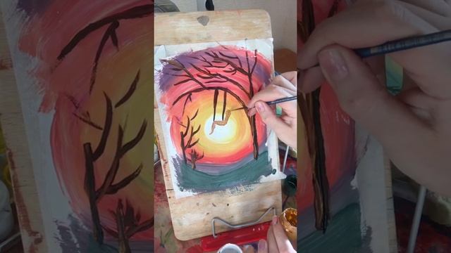 Как нарисовать закат легко и просто смотреть онлайн