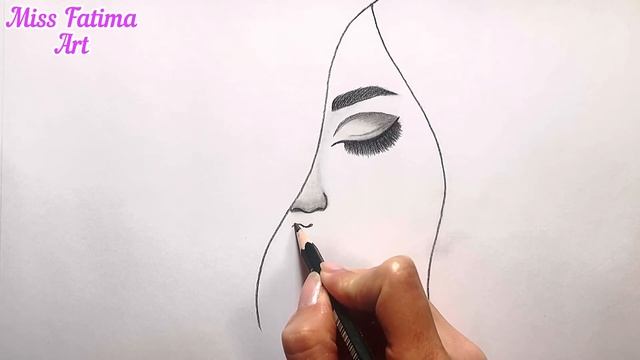 Как Нарисовать Портрет Девушки Очень Легко | Учимся Рисовать Лицо Девушки | Как Нарисовать Девушку смотреть онлайн