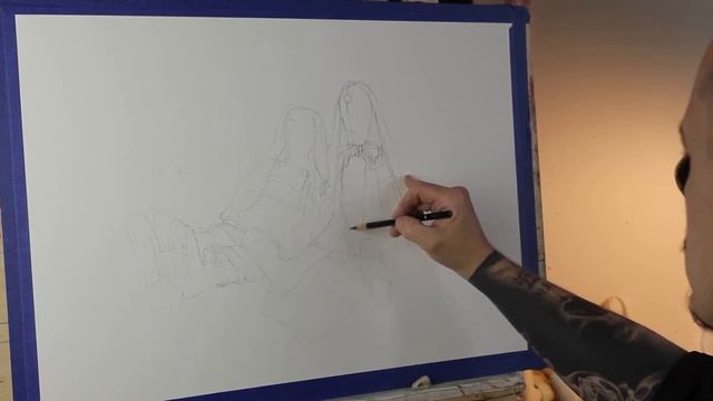 Живопись. Зайцы Тильда. Этап 2. Предварительный рисунок смотреть онлайн
