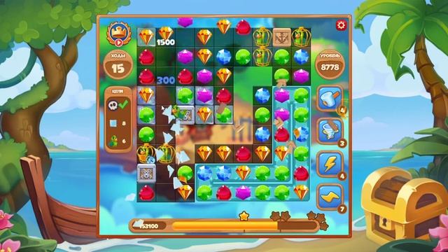 Как пройти уровень 8778 игры Сокровища Пиратов смотреть онлайн