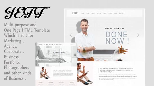 Jeff - OnePage and Multipage Creative , Corporate Agency, Business and Portfolio HTML Template | смотреть онлайн