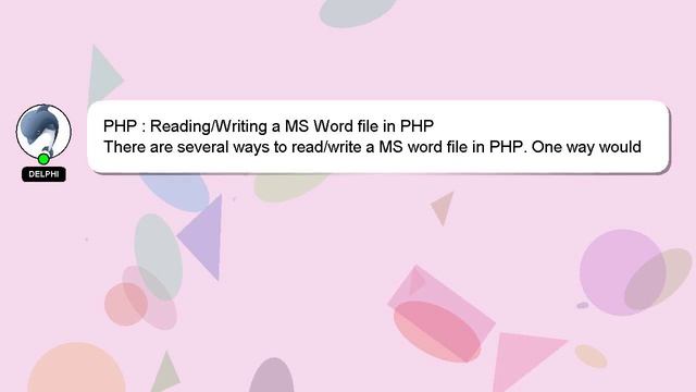 PHP : Reading/Writing a MS Word file in PHP смотреть онлайн