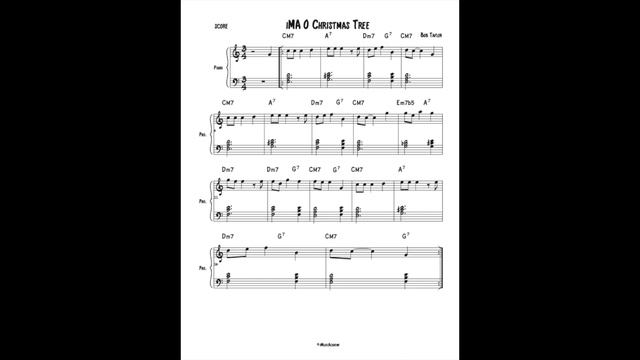 Easy Jazz piano Left hand chords O Christmas Tree (Sheet music) смотреть онлайн