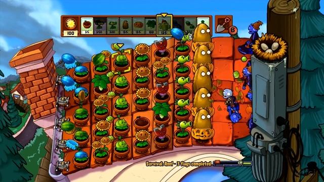 Plants Vs Zombies - Xbox 360 - Survival Roof Part 2 смотреть онлайн