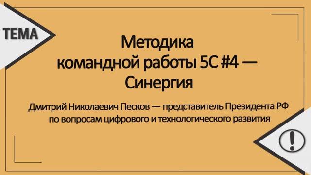 Методика командной работы 5С #4 — Синергия смотреть онлайн