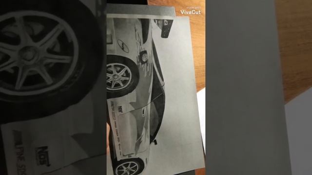 Mitsubishi Eclipse простым карандашом в процессе. Формат А4.Из Форсаж 2001 смотреть онлайн