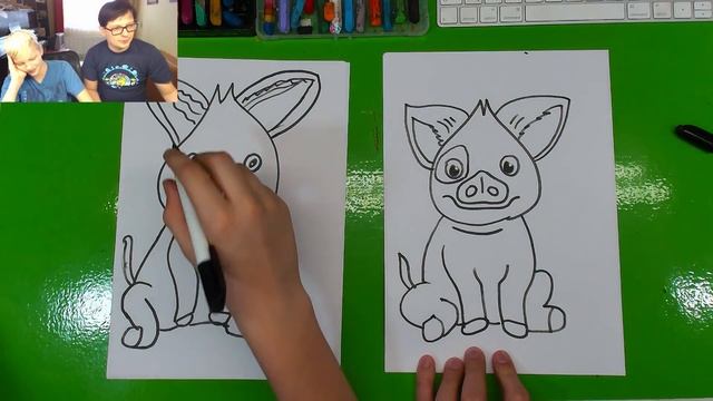Как нарисовать ПОРОСЕНКА из МОАНА смотреть онлайн