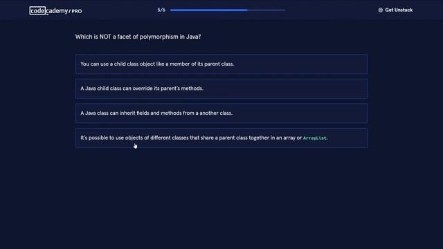 Learn Java - 8.1 Java Inheritance and Polymorphism Quizz | Codecademy Walkthrough смотреть онлайн