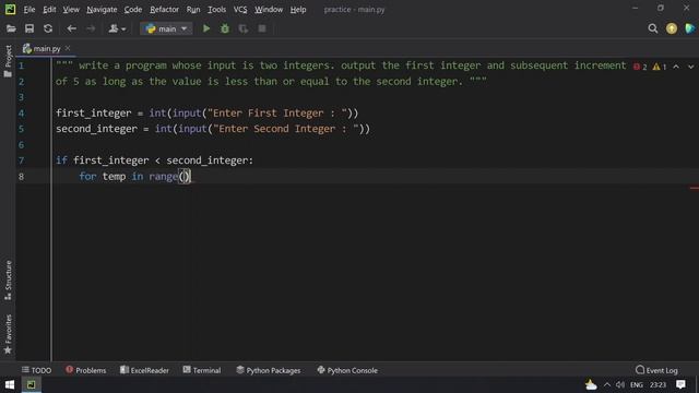 Write Program Input Is Two Integers Output First Integer, Subsequent Increments Of 5 up to Second смотреть онлайн
