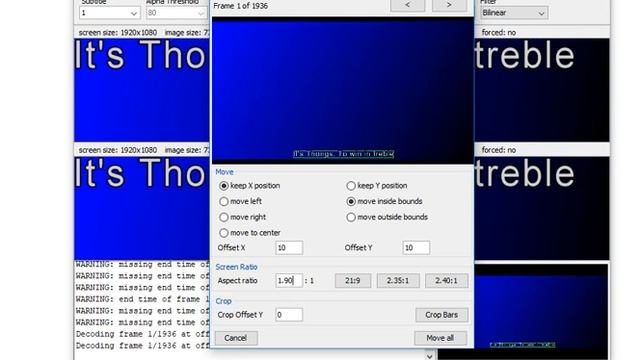 Как подвинуть изменить положение субтитров Blu-ray SUP на экране с помощью BDSup2Sub смотреть онлайн