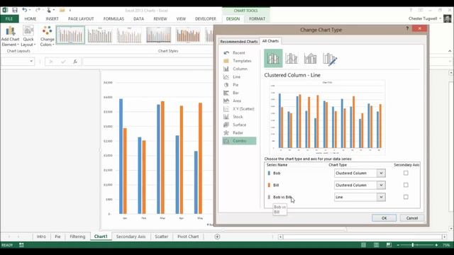 Secondary Axis Excel - Adding a Secondary Axis to a Chart смотреть онлайн