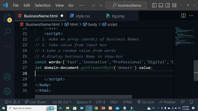Business Name generator :part-2 Javascript project смотреть онлайн