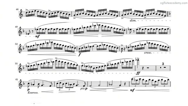 Jules Mouquet - La flûte de Pan (Op. 15), 1st movt 48 (Slow) Flute & Piano midi with metronome смотреть онлайн