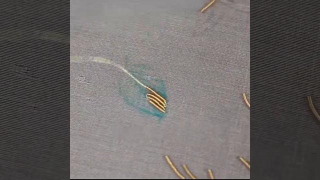 МК Листик: вышивка канителью