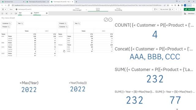 Qlik - 063 : Set_Analysis_013 : Indirect Set Analysis using P() and E() (Part 03) смотреть онлайн