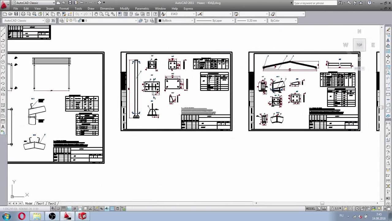 Урок №12. Оформление чертежей сбор. единиц в Autocad. Курс №1. Созд. черт. КМД на базе SW и Autocad. смотреть онлайн