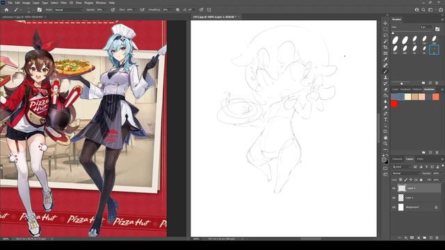 1457 - Eula / Genshin Impact X Pizza Hut / #genshinimpact #pizzahut / Sketch 1-5 смотреть онлайн