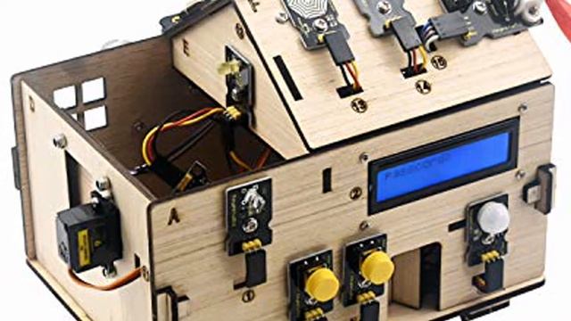 KEYESTUDIO Smart Home Starter Kit Arduino UNO Electronics Home Automation Coding Kit Wooden House