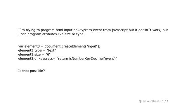 HTML : Is it possible to program HTML input onKeyPress event with javaScript? смотреть онлайн
