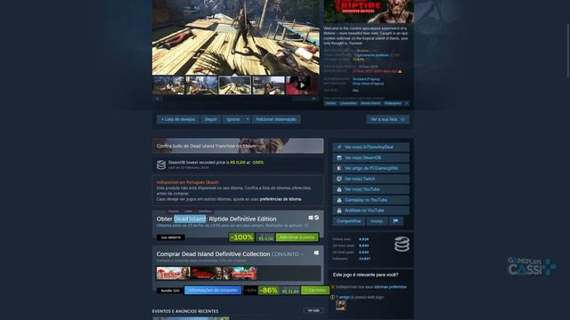 CORRE!! DEAD ISLAND SURPRESA de GRAÇA para RESGATE permanente na STEAM (PC) - VOCÊ TEM MENOS de 48H смотреть онлайн
