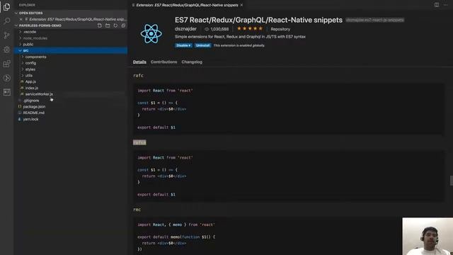 React Code Snippts plugin for VSCode | Tips | #020 смотреть онлайн