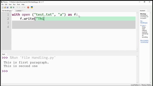 Python Exercise # 02 | Open and Save Text Files смотреть онлайн