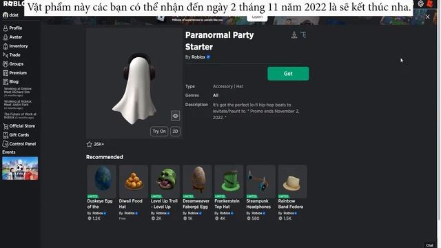 [FREE ITEM] Cách lấy PARANORMAL PARTY STARTER | Đạt Còi Official - Roblox смотреть онлайн