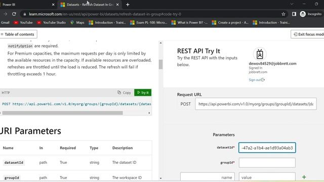How to refresh a dataset by using Power BI REST API | Explained in Telugu | Power BI Telugu Tutoria смотреть онлайн