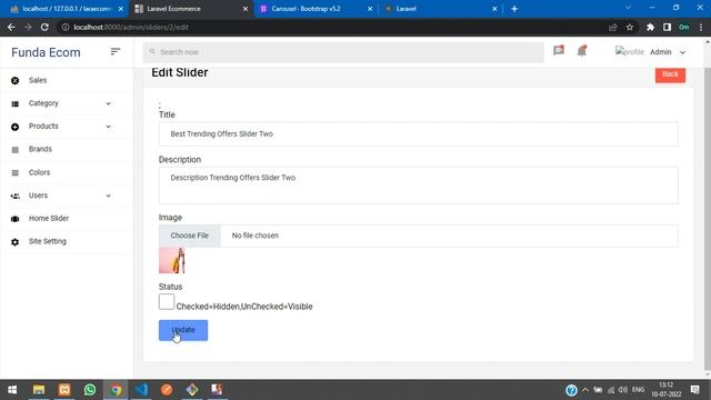 Laravel 9 Ecommerce - Part 16: Slider - Edit Update w/ Image, FormRequest & Delete data w/ Image смотреть онлайн