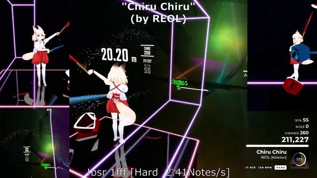 [Beat Saber]"Chiru Chiru"(by REOL) [Hard] / UPDATE 1.26.0 смотреть онлайн