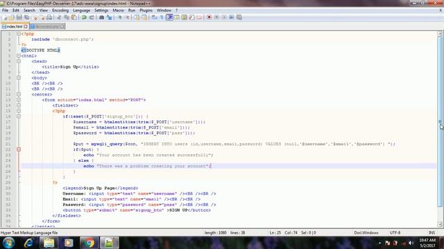 How to make a working Sign Up Form with PHP and MySQL - Part 2 смотреть онлайн