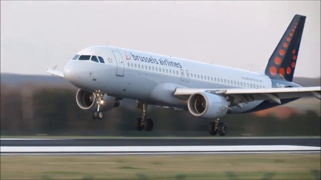PERFECT LIGHT - Brussels Airlines A320 Landing At Brussels Airport
