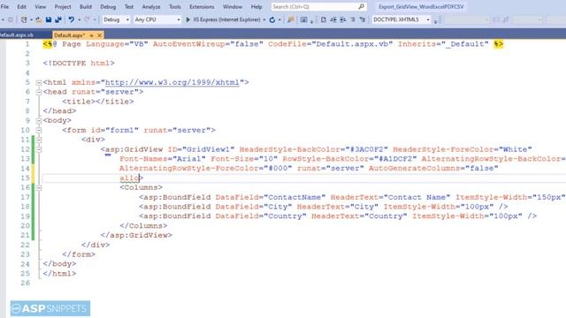 Export GridView to Excel in ASP.Net with Formatting using VB.Net. смотреть онлайн