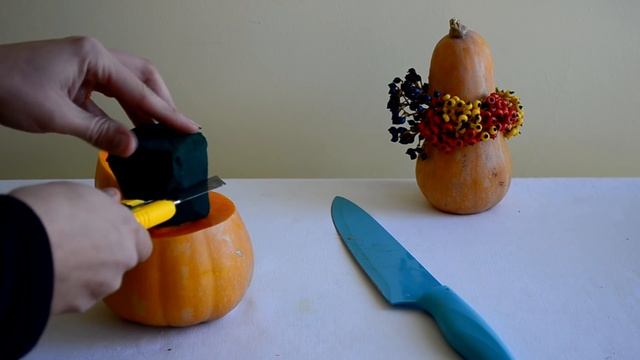 Флорстика Осенняя композиция с тыквой ( Мастер класс) смотреть онлайн
