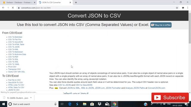 Import JSON Data into Excel sheet || Import firebase database into Excel Sheet смотреть онлайн