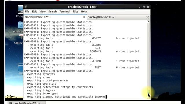 Using EXPORT and IMPORT command in a pluggable database смотреть онлайн