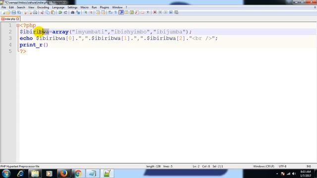 PHP indexed arrays смотреть онлайн