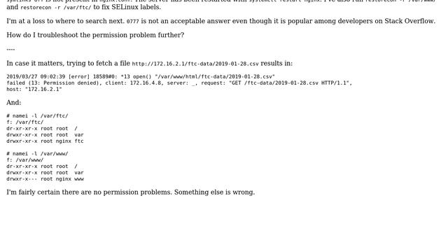 How to troubleshoot Nginx permission denied in subdirectory? смотреть онлайн