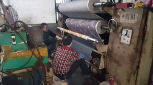 Каландровый пресс для перевода рисунка с бумаги на ткань.
